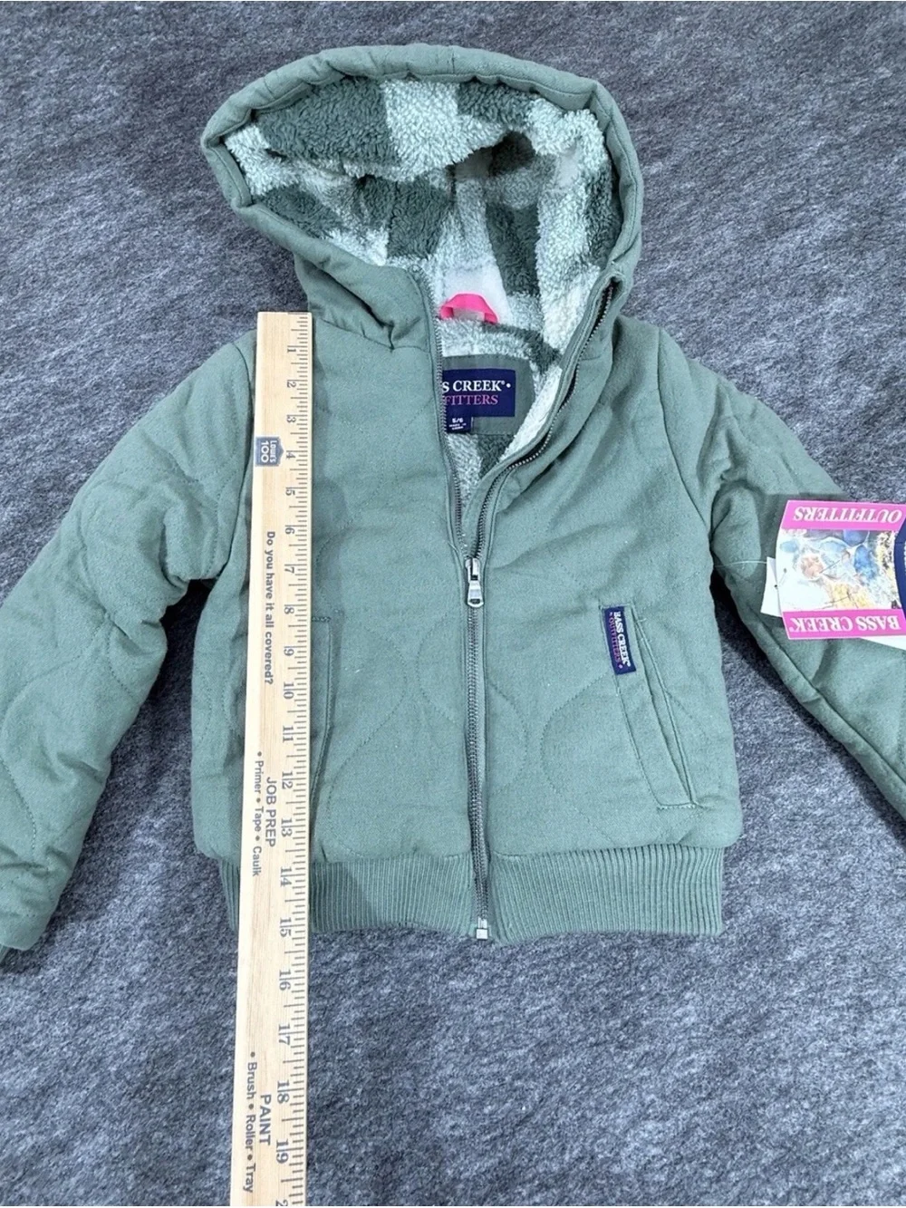 Bass Creek Outfitters Girls 5/6 Green Sherpa Lined Hooded Jacket NWT Snow Ski